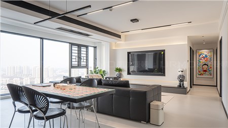 12.8w打造現(xiàn)代黑白風(fēng)格的家146m² | 麗爾曼頓全房全屋整裝